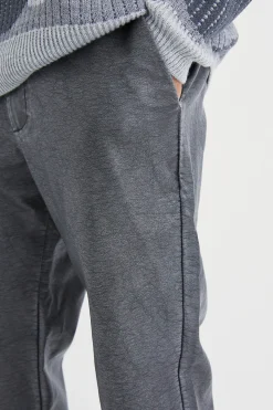 boohooMAN Straight Leg Popper Hem Pu Trouser | UK| Trousers