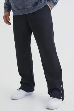boohooMAN Straight Leg Popper Hem Scuba Joggers | UK| Trousers|Joggers