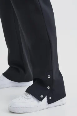 boohooMAN Straight Leg Popper Hem Scuba Joggers | UK| Trousers|Joggers