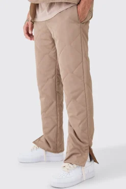 boohooMAN Straight Leg Quilted Trouser | UK| Trousers