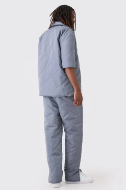 boohooMAN Straight Leg Quilted Trouser | UK| Trousers