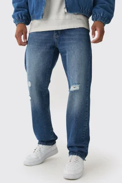 boohooMAN Straight Leg Rigid Ripped Knee Tinted Jeans | UK| Trousers|Jeans