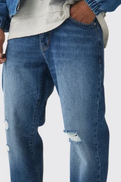 boohooMAN Straight Leg Rigid Ripped Knee Tinted Jeans | UK| Trousers|Jeans