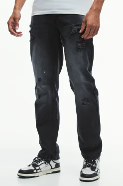 boohooMAN Straight Leg Rigid Subtle Ripped Jeans | UK| Trousers|Jeans
