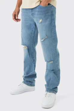 boohooMAN Straight Leg Ripped Jeans | UK| Trousers|Jeans