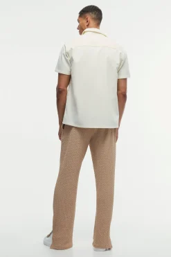 boohooMAN Straight Leg Split Hem Premium Jacquard Joggers | UK| Trousers|Joggers