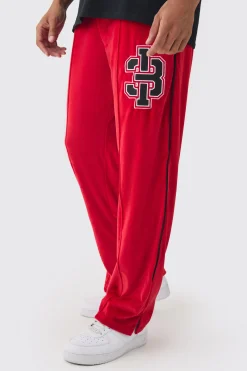 boohooMAN Straight Leg Varsity Velour Jogger | UK| Trousers|Joggers