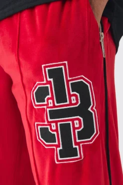 boohooMAN Straight Leg Varsity Velour Jogger | UK| Trousers|Joggers