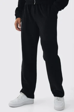 boohooMAN Straight Leg Velour Pleated Jogger | UK| Trousers|Joggers