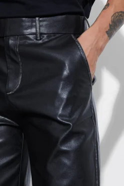 boohooMAN Straight Leg Washed Pu Trouser | UK| Suits & Tailoring|Shirts