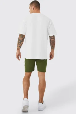 boohooMAN Stretch Skinny Fixed Waist Chino Short | UK| Shorts