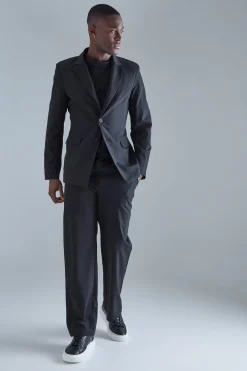 boohooMAN Stretch Tailored Straight Fit Trousers | UK| Suits & Tailoring|Trousers