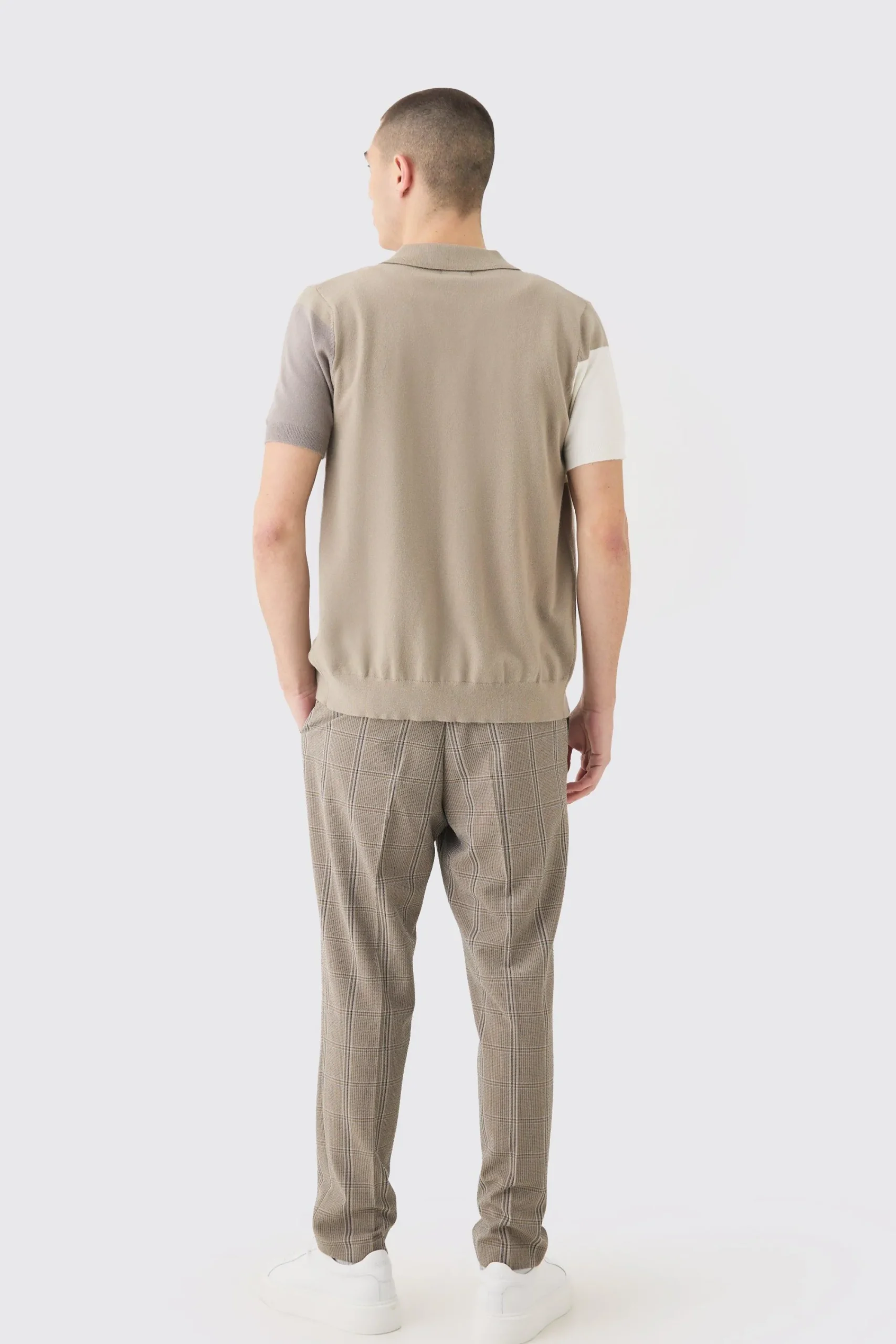 boohooMAN Stretch Textured Check Tailored Trousers | UK| Suits & Tailoring|Trousers