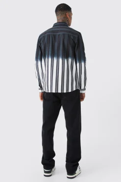boohooMAN Striped Ombre Twill Overshirt | UK| Shirts