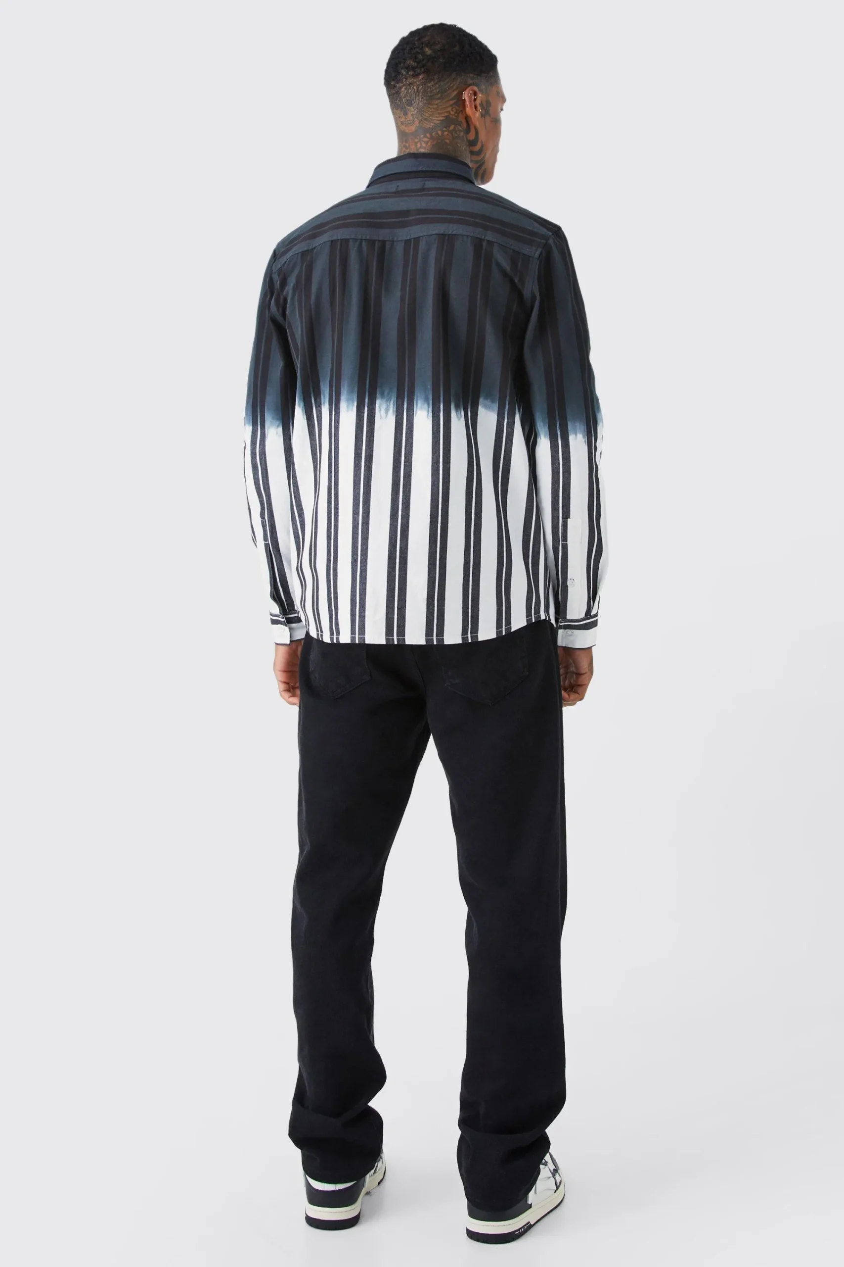 boohooMAN Striped Ombre Twill Overshirt | UK| Shirts