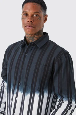 boohooMAN Striped Ombre Twill Overshirt | UK| Shirts