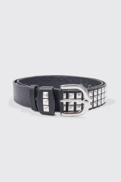 boohooMAN Studded Faux Leather Belt | UK| Belts