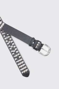 boohooMAN Studded Faux Leather Belt | UK| Belts