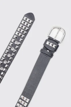 boohooMAN Studded Faux Leather Belt | UK| Belts