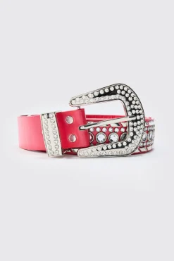 boohooMAN Studded Western Belt In | UK| Belts