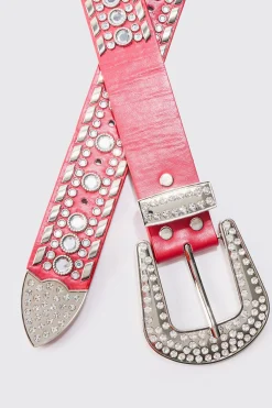 boohooMAN Studded Western Belt In | UK| Belts