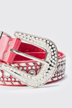boohooMAN Studded Western Belt In | UK| Belts