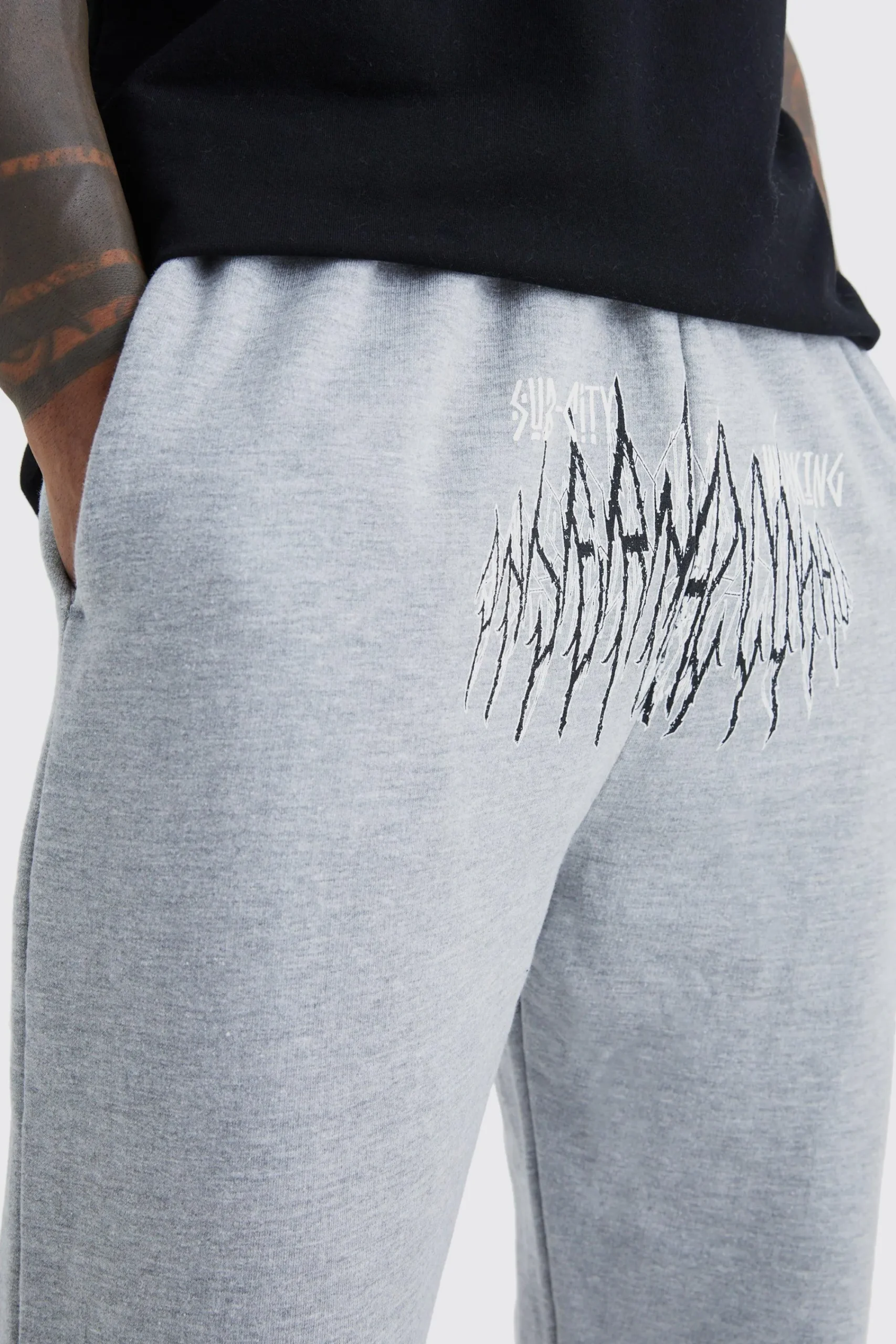 boohooMAN Sub City Graphic Jogger | UK| Trousers|Joggers
