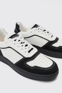 boohooMAN Suede Contrast Panel Trainer | UK| Trainers & Hi-Tops