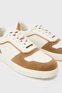 boohooMAN Suede Contrast Panel Trainer In | UK| Trainers & Hi-Tops