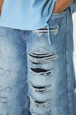 boohooMAN Super Baggy Rigid Rip & Repair Jeans | UK| Trousers|Jeans