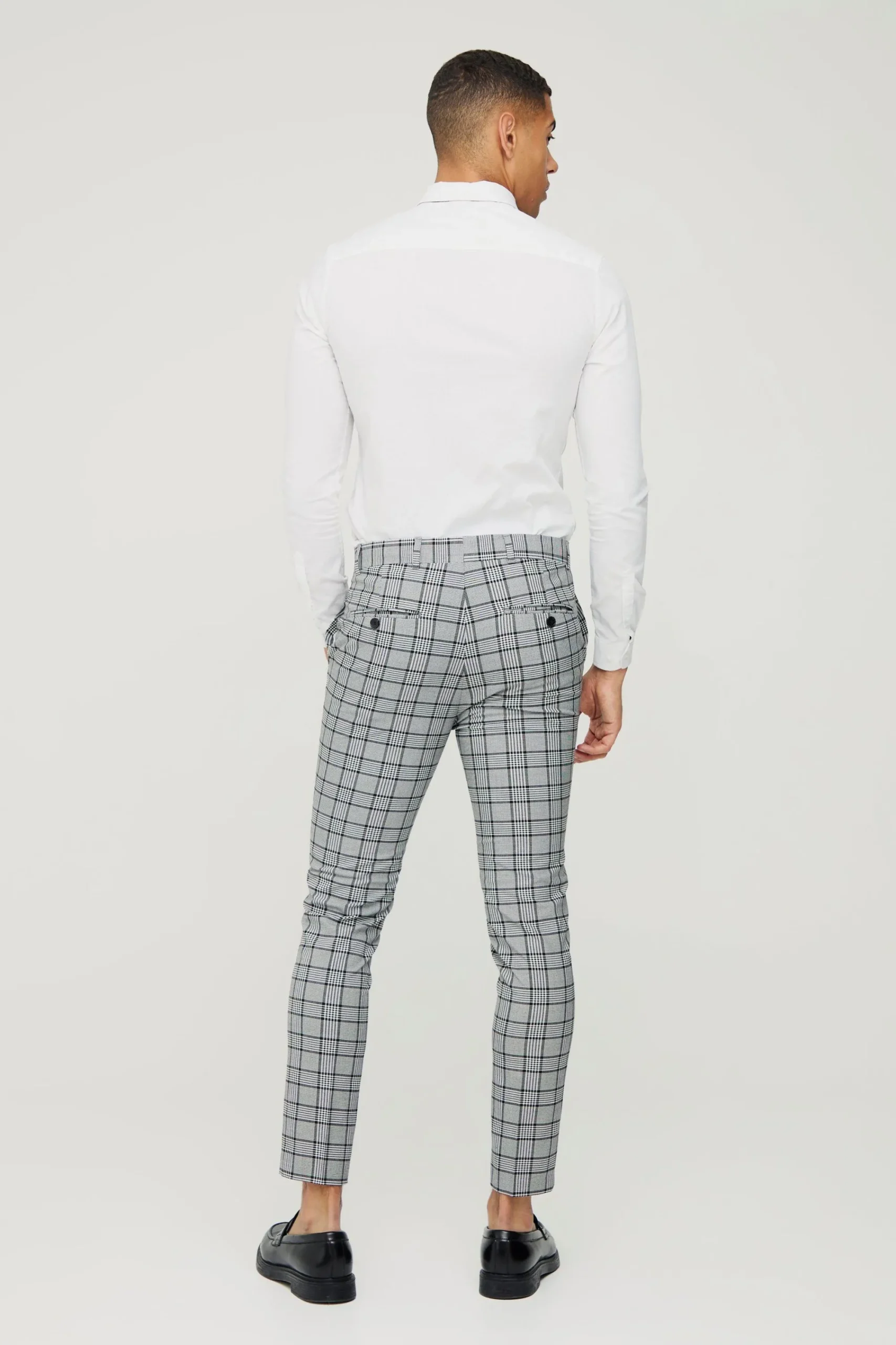 boohooMAN Super Skinny Check Crop Trouser | UK| Suits & Tailoring|Trousers
