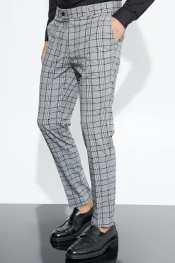 boohooMAN Super Skinny Check Crop Trouser | UK| Trousers