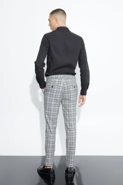 boohooMAN Super Skinny Check Crop Trouser | UK| Trousers