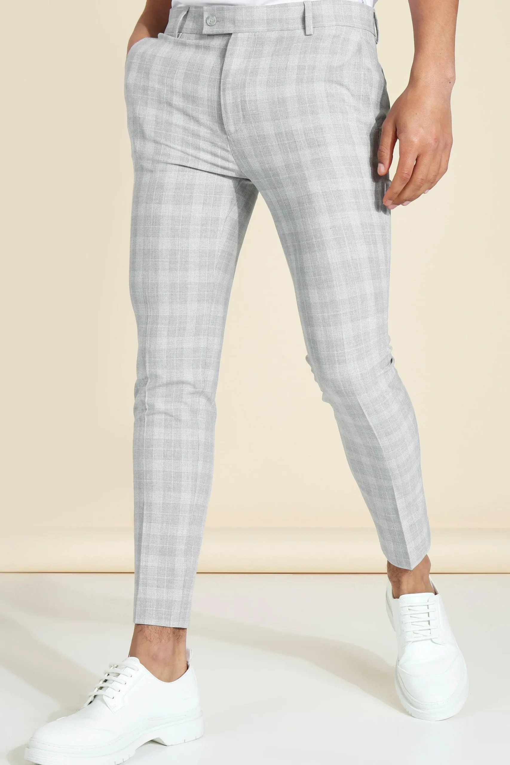 boohooMAN Super Skinny Crop Check Tailored Trouser | UK| Suits & Tailoring|Trousers
