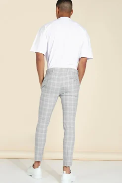 boohooMAN Super Skinny Crop Check Tailored Trouser | UK| Suits & Tailoring|Trousers