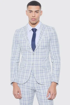 boohooMAN Super Skinny Check Suit Trousers | UK| Suits & Tailoring|Trousers