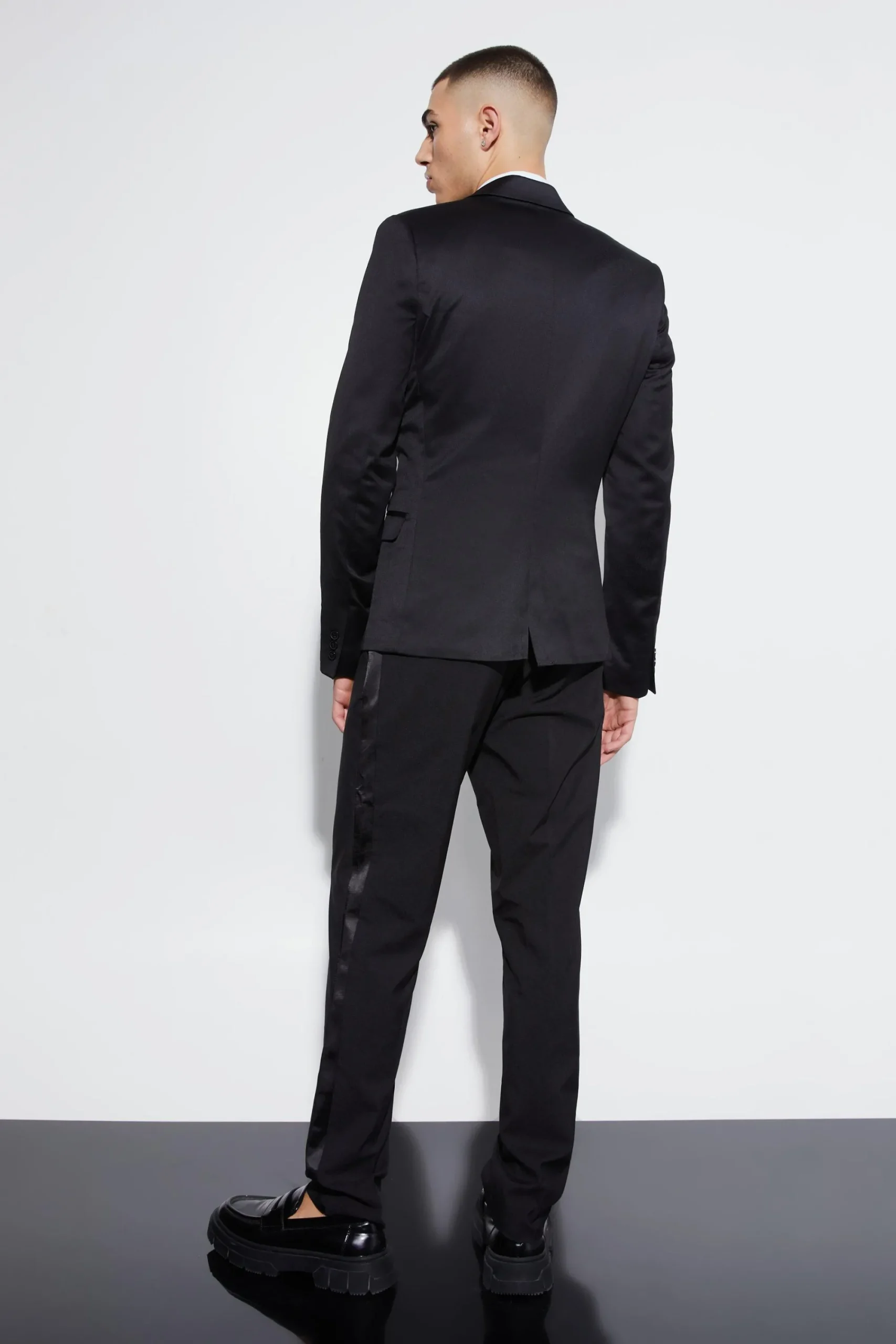 boohooMAN Super Skinny Satin Suit Jacket | UK| Suits & Tailoring