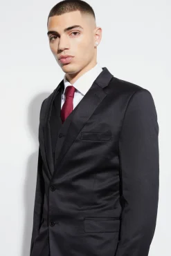 boohooMAN Super Skinny Satin Suit Jacket | UK| Suits & Tailoring