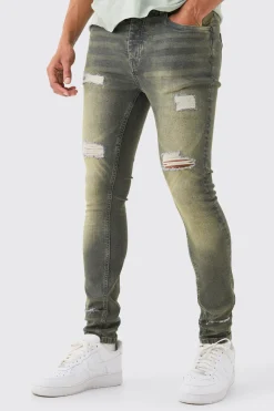 boohooMAN Super Skinny Stretch Ripped Jean | UK| Trousers|Jeans