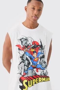 Superman Comic License Tank | UK^boohooMAN Online