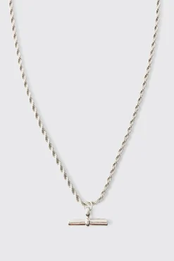 boohooMAN T Bar Pendant Necklace In | UK| Jewellery & Watches