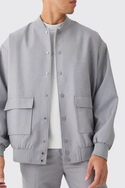 boohooMAN Tailored Oversized Bomber Jacket | UK| Suits & Tailoring