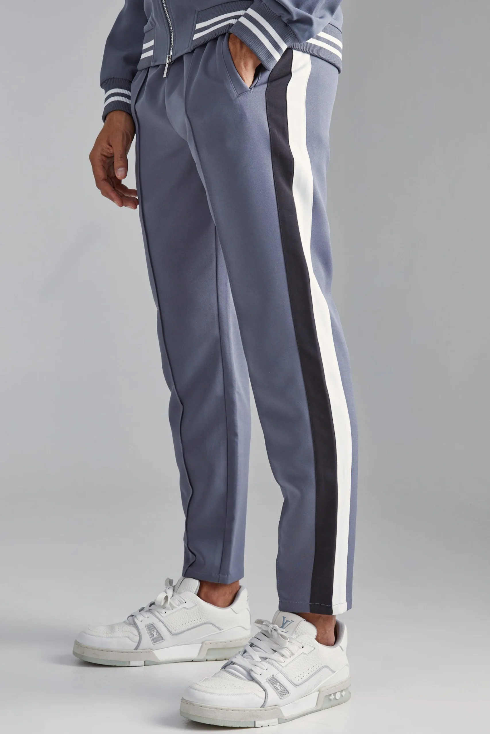 boohooMAN Tailored Varsity Trouser | UK| Trousers