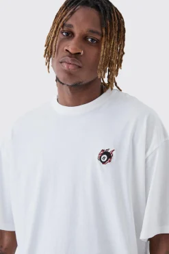 Tall 8 Ball Embroidered T-Shirt | UK^boohooMAN Best