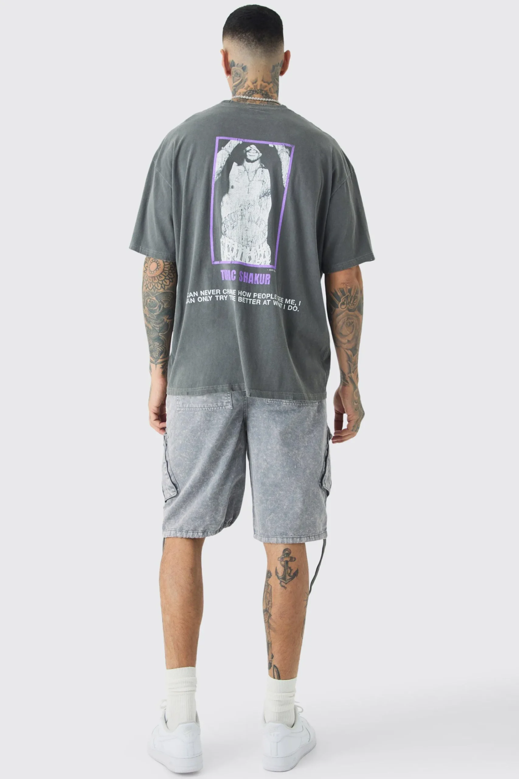 Tall 2 Pac Cross Printed License T-shirt In | UK^boohooMAN Outlet