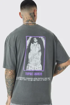 Tall 2 Pac Cross Printed License T-shirt In | UK^boohooMAN Outlet