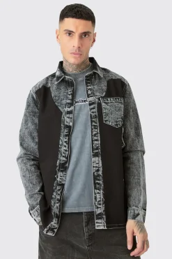 boohooMAN Tall Acid Wash Carpenter Denim Shirt | UK| Shirts