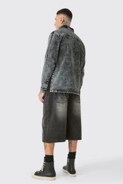 boohooMAN Tall Acid Wash Carpenter Denim Shirt | UK| Shirts