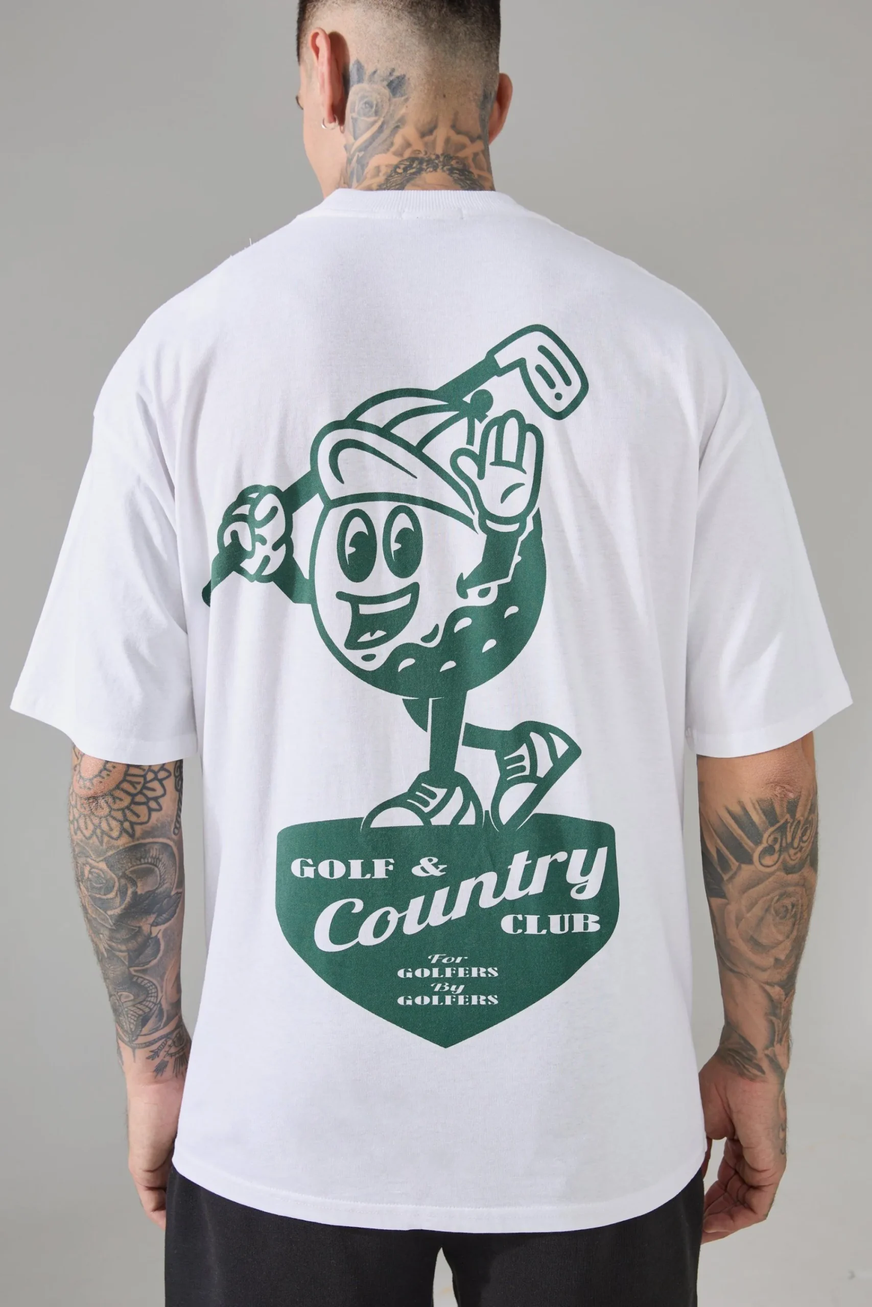 Tall Active Golf Country Club Oversized Extended Neck T-shirt | UK^boohooMAN Online