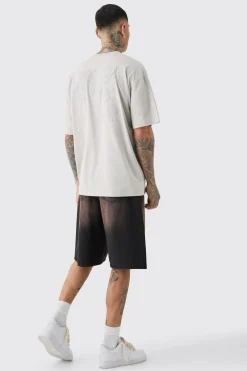 Tall Applique Distressed Loose V Neck T Shirt In | UK^boohooMAN Best